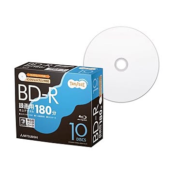 （まとめ）TANOSEE 三菱ケミカルメディア録画用BD-R 130分 1-6倍速 ホワイトワイドプリンタブル 5mmスリムケース VBR130RP10T1パック(10枚) 【×5セット】