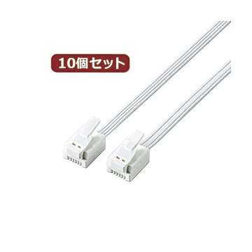 10個セット エレコム ツメ折れ防止モジュラーケーブル MJ-T05WHX10