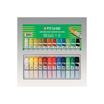 （まとめ） サクラクレパス マット水彩 不透明水彩 ポリチューブ入 MW12PE 入 【×2セット】
