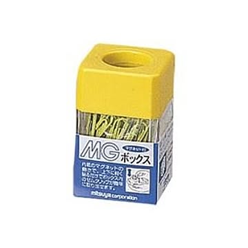 (業務用20セット)ミツヤ MGボックス/ゼムクリップケース 【カラークリップ25g付き】 角型 マグネット内蔵 MB-250V 黄