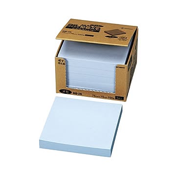 （まとめ） ニチバン ポイントメモ 再生紙 ビジネスパック 75×75mm ブルー MB-2B 1パック（5冊） 【×5セット】