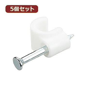 YAZAWA 5個セット クギ付ケーブルステップル FST6X5