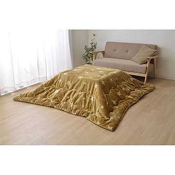 星柄 こたつ布団 【長方形 ベージュ 約190cm×240cm】 洗える フランネル素材 〔リビング〕