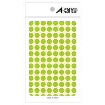 （まとめ） エーワン カラーラベル 丸型 直径9mm 蛍光緑 08172 1パック（416片：104片×4シート） 【×20セット】