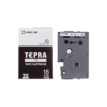 （まとめ）キングジム テプラTRテープ TC18S 白に黒文字 18mm×3セット