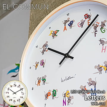 Leo Lionni Wall Clock Letters  レオ・レオニ ウォールクロック レターズWCL-012 掛時計 掛け時計 壁掛け時計 スイープムーブメント 子供部屋