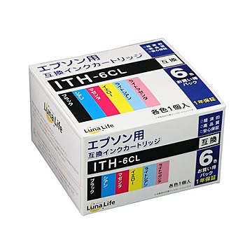 ワールドビジネスサプライ Luna Life エプソン用 ITH-6CL 互換インクカートリッジ 6本セット