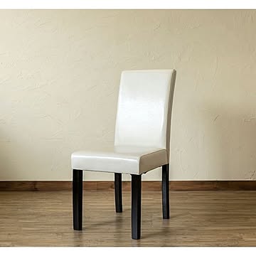 アウトレット品 PUダイニングチェア 2脚入り アイボリー 合皮