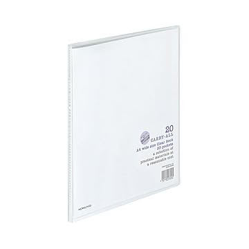 コクヨ クリヤーブックキャリーオール固定式 A4ワイド 20ポケット 背幅11mm 透明 ラ-3T 1セット10冊