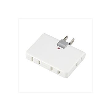 (まとめ)YAZAWA 雷ガード付4個口コーナータップ Y02CK400WH×5セット