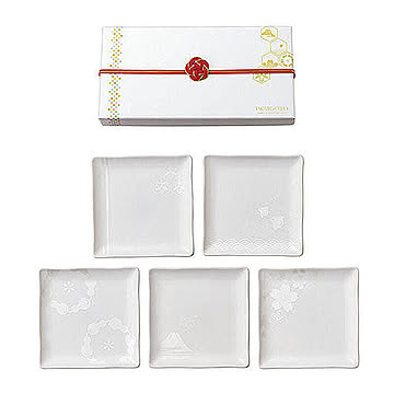 祝言 銀彩正角小皿揃 1-2-0006 管理No. 4965451426662