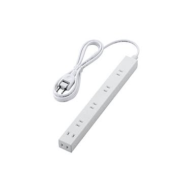 （まとめ）エレコム 広々タップ／雷ガード／6個口／2.0m／ホワイト T-NSLK-2620WH【×2セット】