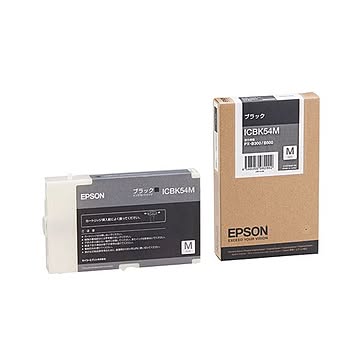 （まとめ） エプソン EPSON インクカートリッジ ブラック Mサイズ ICBK54M 1個 【×3セット】