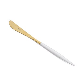 クチポール ナウ ホワイトマットゴールド ディナーナイフ/テーブルナイフ Cutipol NAU