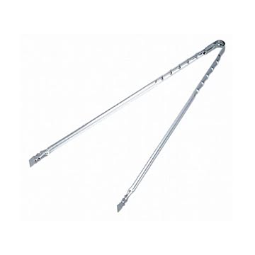 ロング 炭バサミ/火バサミ トング 長さ60cm 3個セット 亜鉛めっき鋼板 レスト 〔アウトドア キャンプ バーベキュー〕