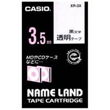 (業務用50セット) カシオ CASIO 透明テープ XR-3X 透明に黒文字 3.5mm