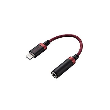 エレコム Lightning-4極イヤホン端子 変換ケーブル 高耐久 レッド MPA-L35S01RD