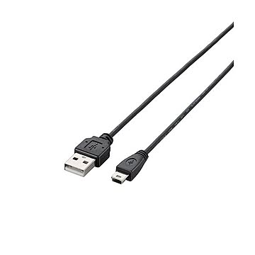 【5個セット】エレコム USB2.0ケーブル/A-miniBタイプ/極細/1.5m/ブラック U2C-MXN15BKX5