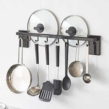  山崎実業 フィルムフック鍋蓋も収納できるキッチンツールバーフック付き タワー W55 tower