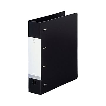 (まとめ) リヒトラブ リクエスト D型リングファイル A4タテ 4穴 500枚収容 背幅64mm 黒 G1280-24 1冊 【×30セット】