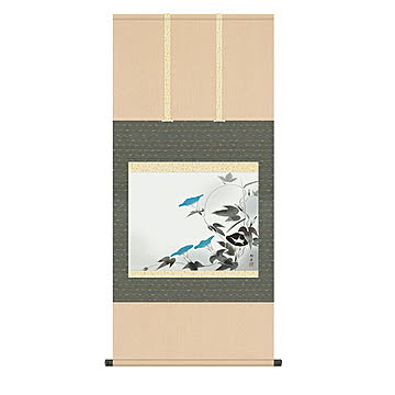 掛け軸 朝顔 速水御舟 54.5x115cm 三幸
