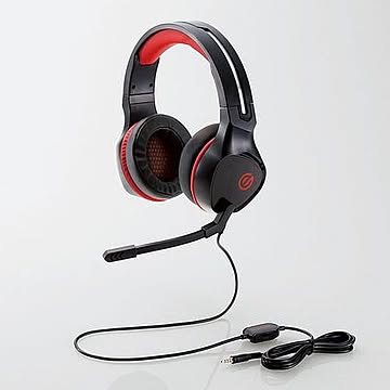 エレコム HS-G01BK 有線ゲーミングヘッドセット オーバーヘッド型 4極ミニプラグ コントローラ付 ブラック HSG01BK