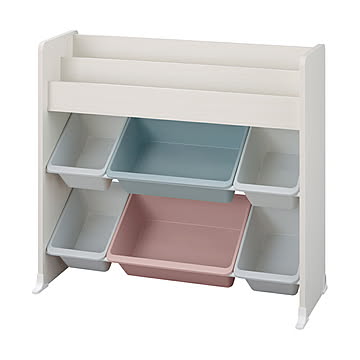  絵本棚付トイハウスラック ETHR-26R 全2色