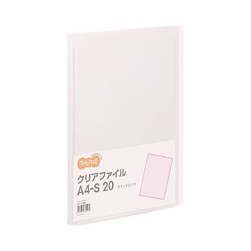 (まとめ) TANOSEE クリアファイル A4タテ 20ポケット 背幅14mm ピンク 1冊  【×100セット】