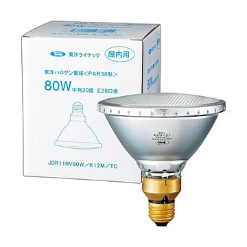 （まとめ）東洋ライテック PAR形ハロゲンランプ80W形 E26口金 中角 JDR110V80W/K12M/TC 1個【×3セット】