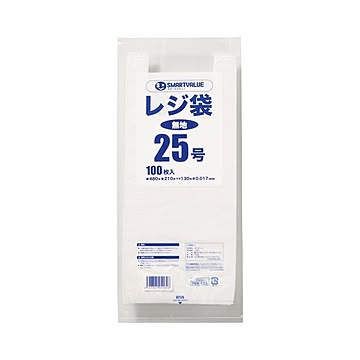 （まとめ） スマートバリュー レジ袋 25号 100枚 B925J×30セット