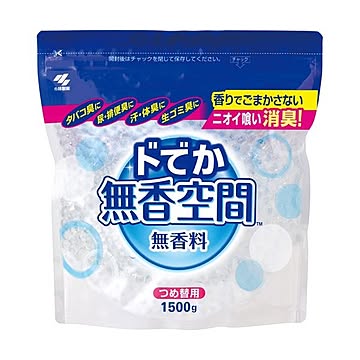 （まとめ）小林製薬 ドでか無香空間 つめ替用1500g 1パック【×5セット】