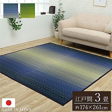 い草 花ござ ラグマット/絨毯 【江戸間】 日本製 抗菌 防臭 調湿 消臭 掛川織 〔リビング〕【代引不可】