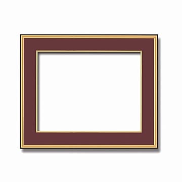 【和額】黒い縁に金色フレーム　日本画額　色紙額　木製フレーム　■黒金　色紙F10サイズ(530×455mm)　エンジ