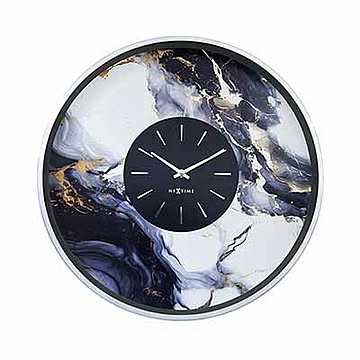 NEXTIME ネクスタイム Marble DUO マーブル デュオ NXT-3539 掛時計 掛け時計 ウォールクロック スイープムーブメント スイープセコンド 音がしない 壁掛け時計 大理石調