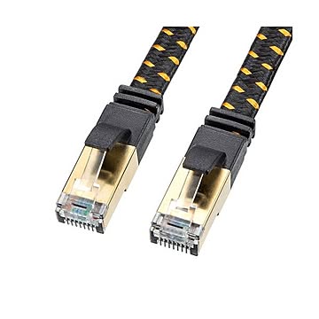 【5個セット】 サンワサプライ カテゴリ8メッシュフラットLANケーブル 5m KB-T8MEFL-05BKX5