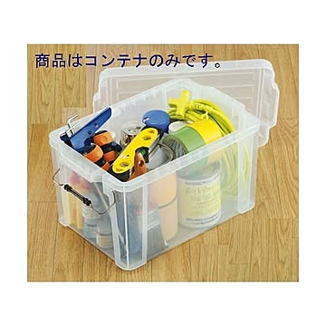 （まとめ） アイリスオーヤマ バックルコンテナ クリア 1個入 【×2セット】
