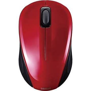 （まとめ） サンワサプライ 静音ワイヤレスブルーLEDマウス 2ボタン レッド MA-WBL32R 1個 【×2セット】