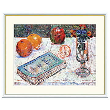 額絵 モーパッサンの本のある静物 ポール・シニャック 52x42cm 三幸