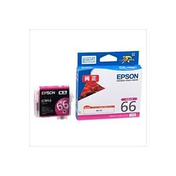 (業務用4セット) EPSON エプソン インクカートリッジ 純正 【ICM66】 マゼンタ