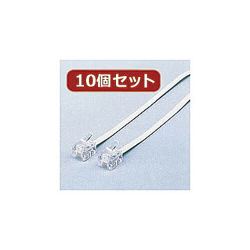 10個セット エレコム スリムモジュラケーブル(白) MJ-5WHX10 管理No. 4589452963737