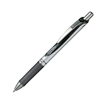 (まとめ) ぺんてる ゲルインクボールペンノック式エナージェル 0.7mm 黒 （軸色 シルバー） BL77-A 1本 【×50セット】
