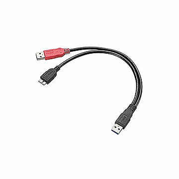 エレコム Y字Wパワーケーブル/USB3.0/microB/簡易パッケージ USB3-AAMB5DPBK 管理No. 4953103569300