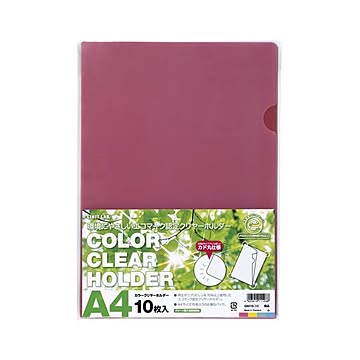 （まとめ） リヒトラブ リクエスト・クリヤーホルダー 10枚入 A4判 G6010-色込 乳白 イエロー ピンク グリーン ブルー各2枚 【×10セット】