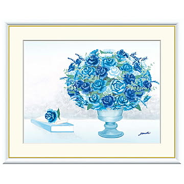 額絵 健やかなブルーのブーケ 洋美 42x34cm 三幸