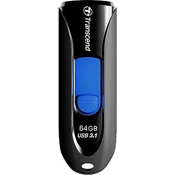 【3個セット】Transcend USBメモリ 64GB USB3.1 & USB 3.0 スライド式 ブラック TS64GJF790K-3P