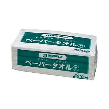 （まとめ） スマートバリュー ペーパータオル M200枚入*1個 N201J-M【×50セット】