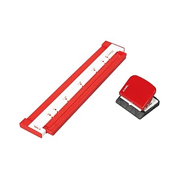 （まとめ） カール事務器 ゲージパンチ レッド 【×3セット】