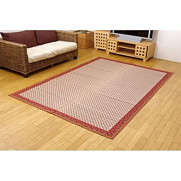 純国産 イ草花ござカーペット 『かれん』 ローズ 江戸間