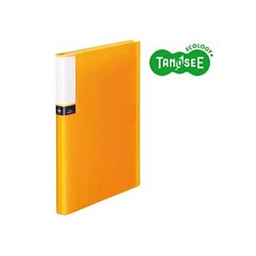（まとめ）TANOSEE クリアブック（透明表紙） A4タテ 36ポケット オレンジ 30冊