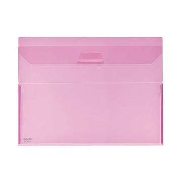 (まとめ) コクヨ クリヤーホルダー(クリアホルダー)(キャリー) A4 ピンク フタ付 マチあり フ-770P 1枚  【×50セット】